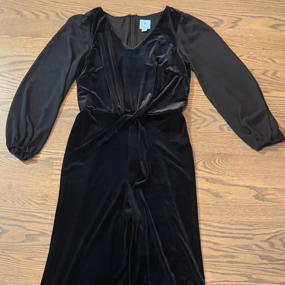 CeCe Black Velvet Jumpsuit - Picture 5 of 7